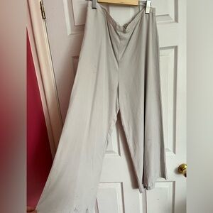 Bryn Walker Light Gray Wide-Leg Pants